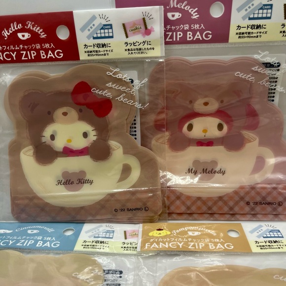 Sanrio Characters Teddy Bear Latte Zip Top Bags - Picture 2 of 5